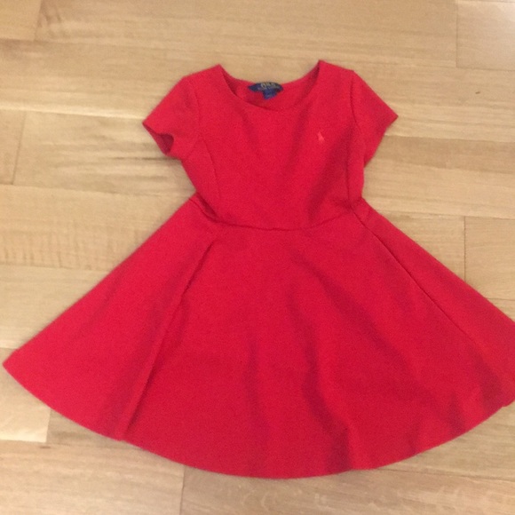 girls red polo dress